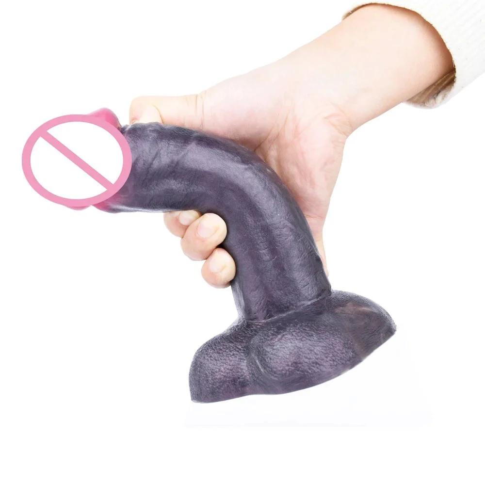 8.07 Inch Huge Lifelike Artificial Sex Toy Skin Color Lifelike Silicone Thick Dildo for Women with Suction Cup