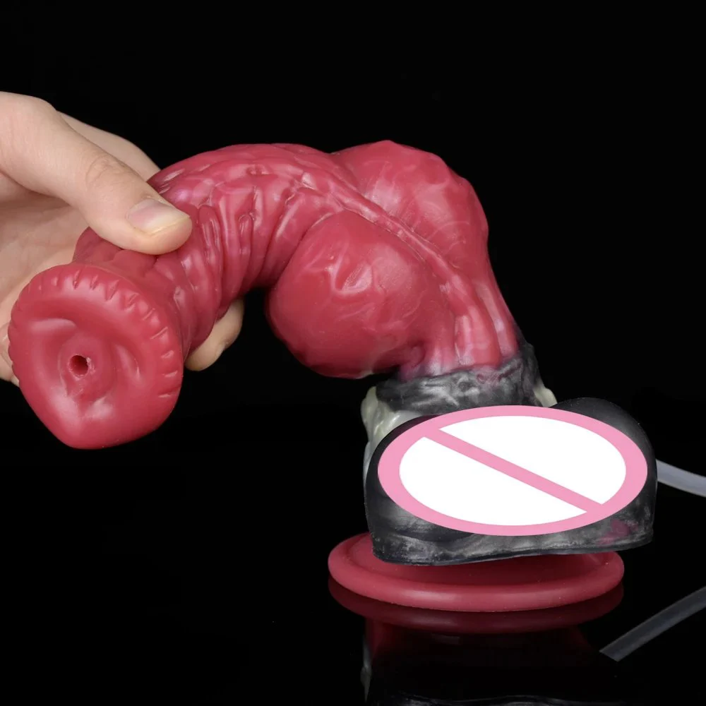 8.26 Inch Silicone Large Squirt Wolf Penis Ejaculation Dildo Sexual Fantasy Anal Sex Toys for Women Men Thick Anal Plug