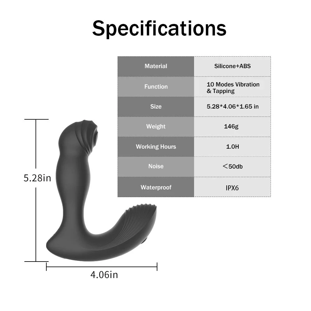 100% Waterproof Wireless Remote Control Prostate Massager Anal Plug Vibrator 10 Mode Rechargeable Silicone Male