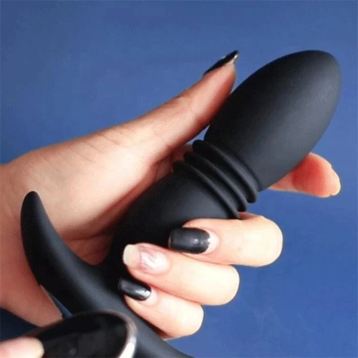 12-Frequency Thrusting Anal Vibrator for Men & Women Silicone Butt Plug for Prostate Massage