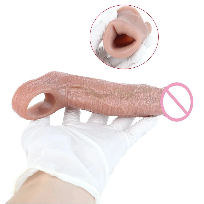 5.78-inch Silicone Penis Sleeve for Effective Enlargement and Lengthening High-Quality Adult Toy
