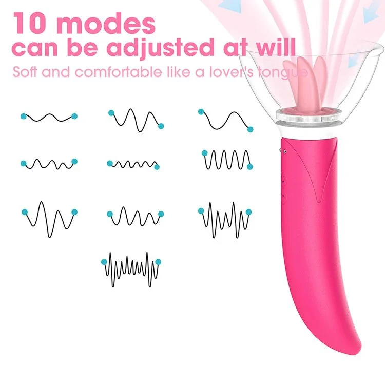 10 Modes Rechargeable Realistic Tongue Shaped Breast Clitoral Sucking Licking Tongue Vibrator Sex