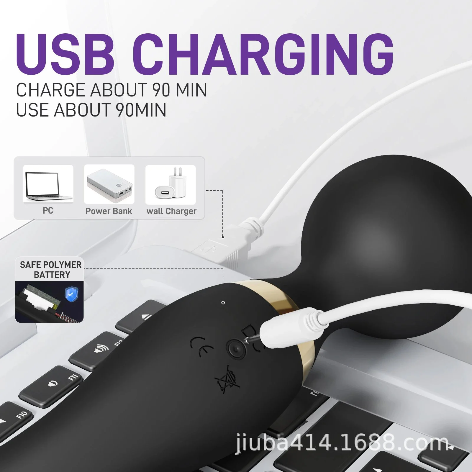 20 Modes Waterproof USB Handheld Sexual Tools Double Heads Body Massager Sex Toy AV Wand Vibrator for Women