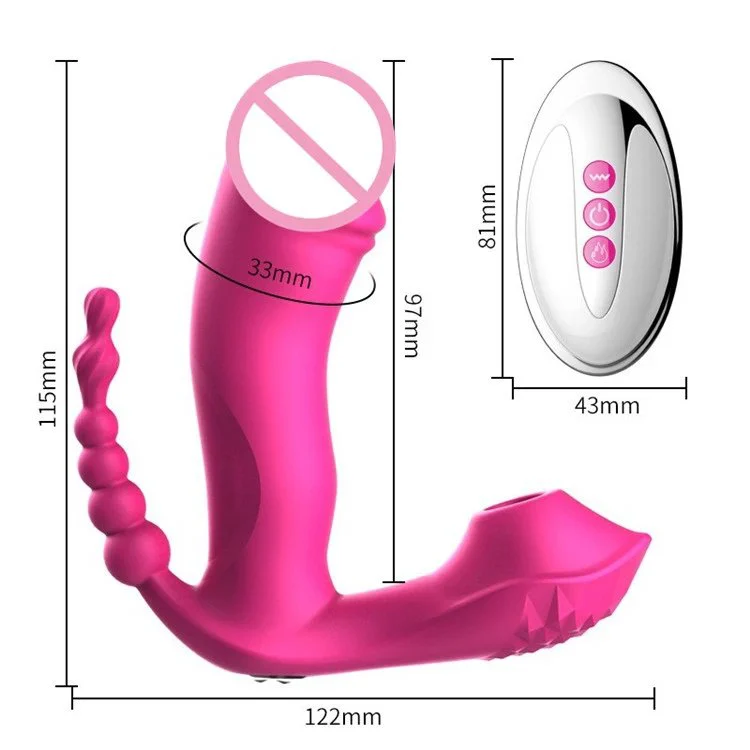 3 in 1 Wireless Remote Control Wearable Dildo Sucking Vibrator for Female Masturbator