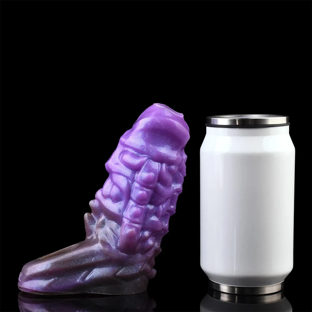 Fantasy Hollow Monster Dildo Penis Sleeve Cock Ring Stretchable Irth Extender Enhance Erection with Resin Rod Bracket