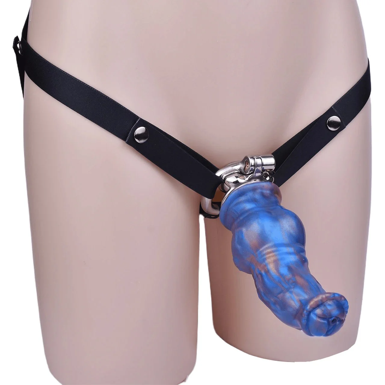 Black Strap on Flat Chastity Cage With 5 Style Removable Dildo for Couple Tight Cock Cage Add on Dildo BDSM Sexual Toy