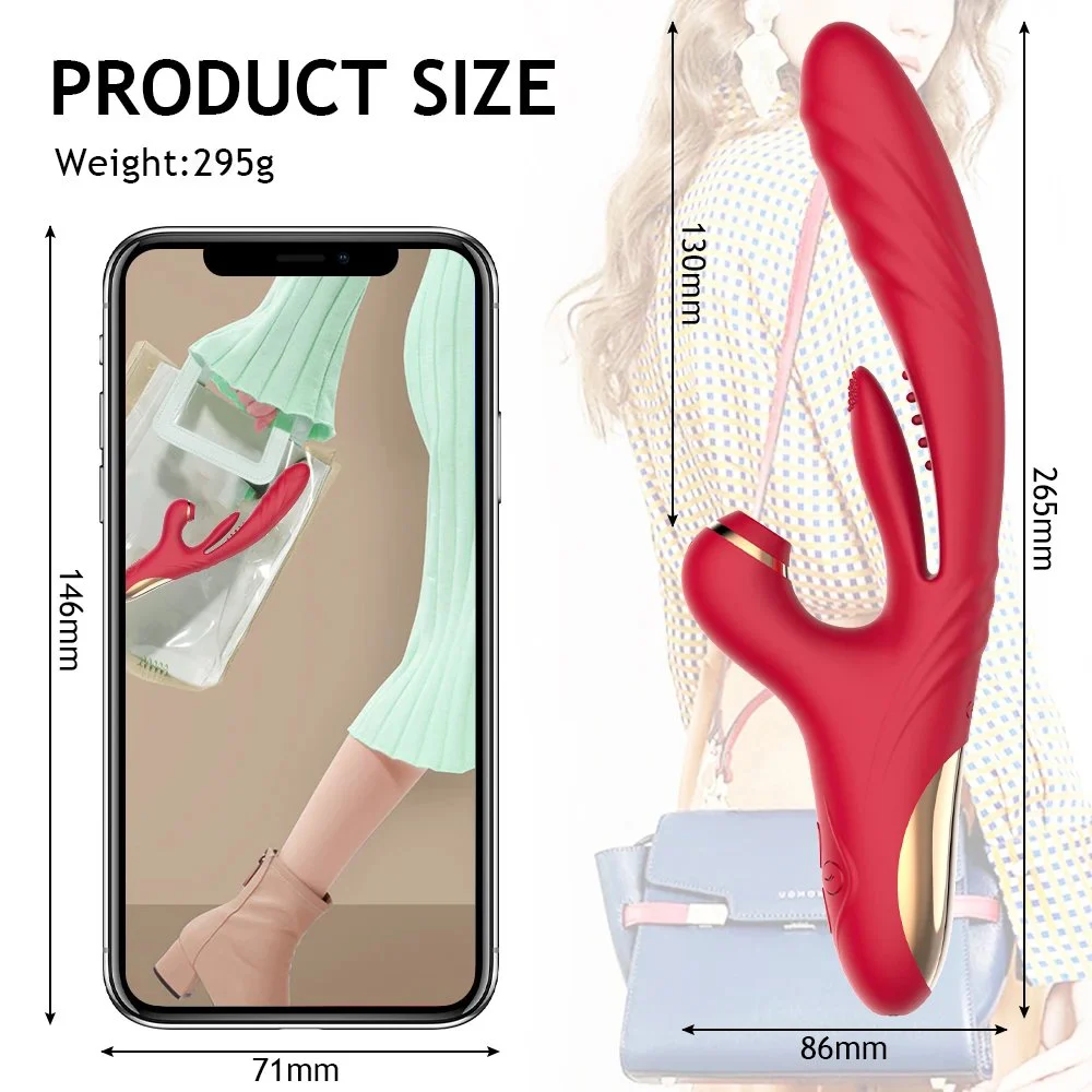 3 in 1high Frequency Tongue Licking Sucking Telescoping Vibrator Clitoris Sucking Dildo Vibrator for Female