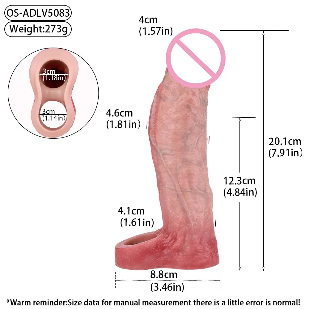Large-size Silicone Penis Sleeve for Men Sex Toys Effectively Prolonging the Vibration of the Penis Sleeve