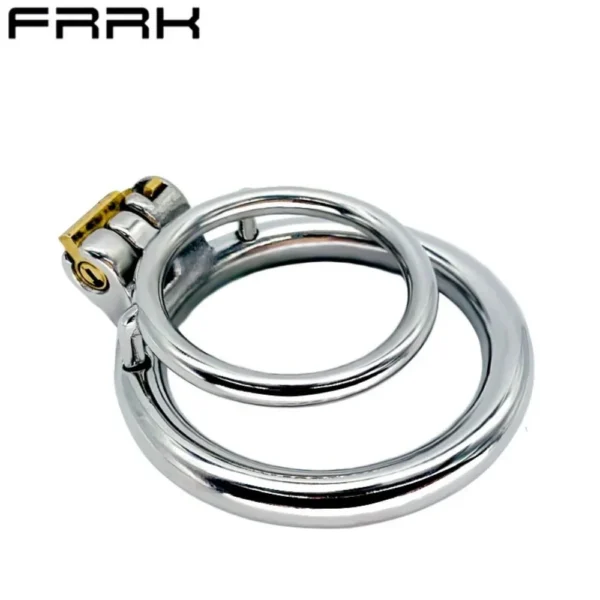 Chastity Cage Products Double Circular Ring Design Skeleton 304 Stainless Steel Chastity Device Adult Flirting