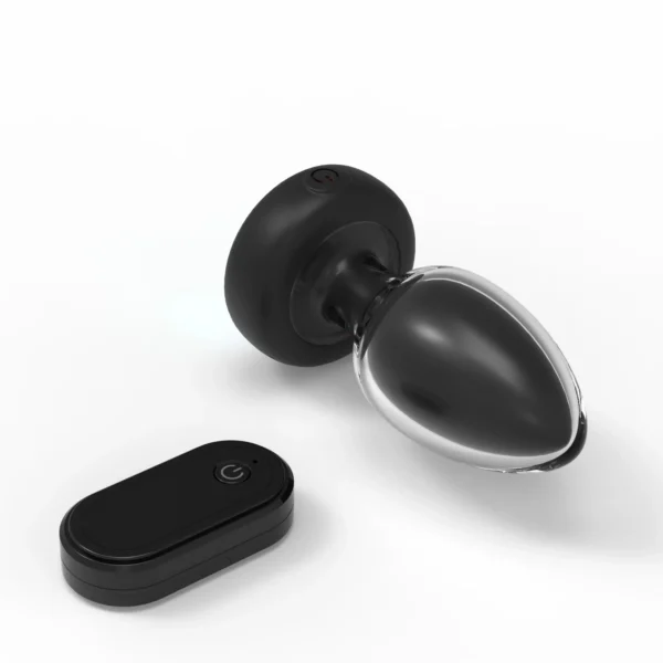 Support Remote Control 3 Speeds 7 Frequencies New Colored Light Glass Anal Plug for Anal Sex Toys