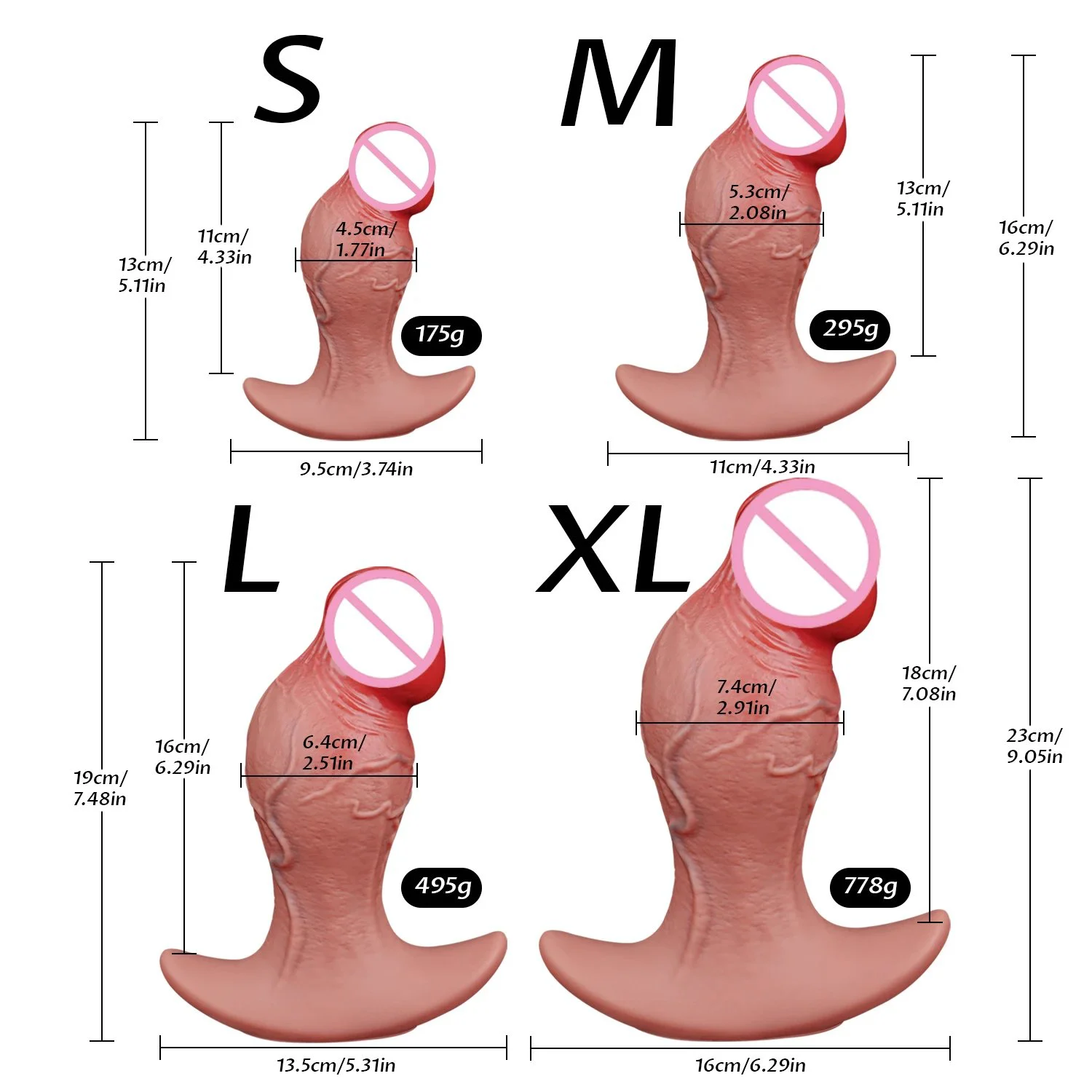 Super Thick Waterproof Eco-Friendly Wearable Realistic Anal Plug Large Liquid Silicone Dildos Soft Flesh Simulation