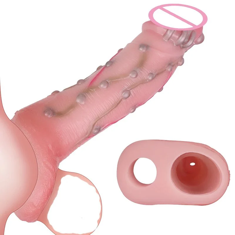 Cock Sleeve for Man,Realistic Sleeves with Thickened Testicle Ring, Sleeve for Enlargement Time Extension, Big Penis Sleeve