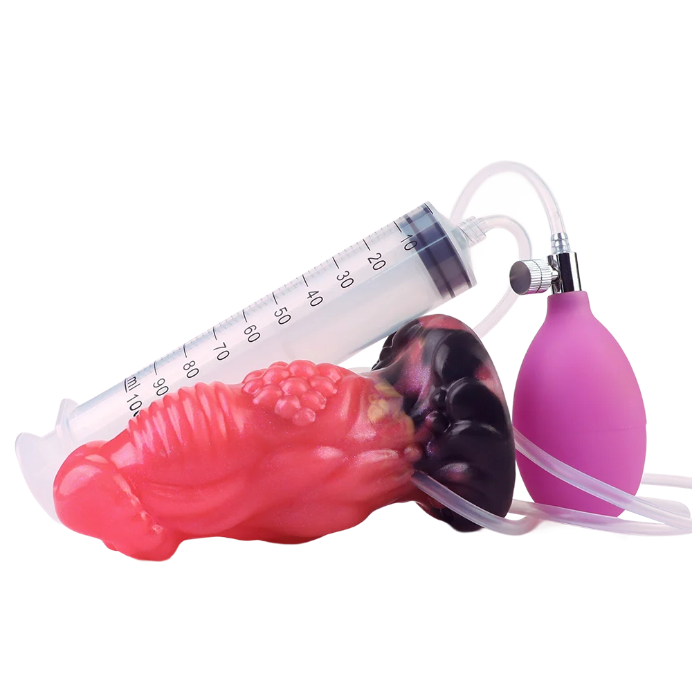 413g Inflatable Squirting Dildo Anal Plug Silicone Penis Butt Plug Adult Toy for Women Men Masturbator Inflatable Butt Expander