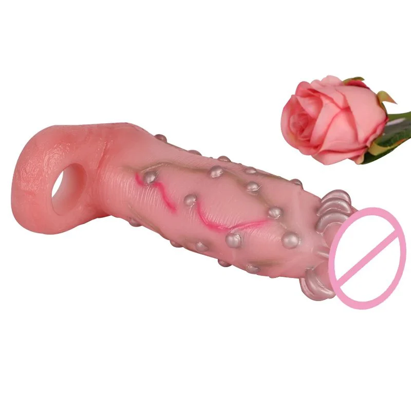 Cock Sleeve for Man,Realistic Sleeves with Thickened Testicle Ring, Sleeve for Enlargement Time Extension, Big Penis Sleeve