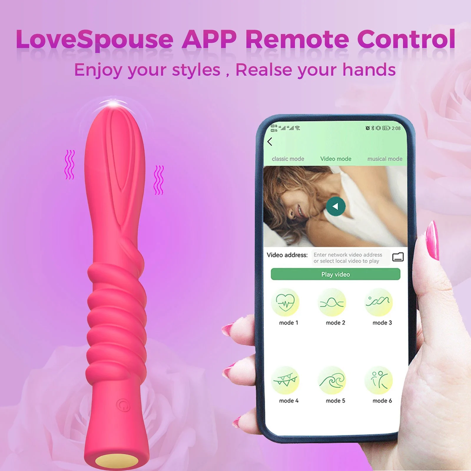APP Remote Control USB Rechargeable 9 Vibration Modes 100% Waterproof Female Masturbation Vibrator