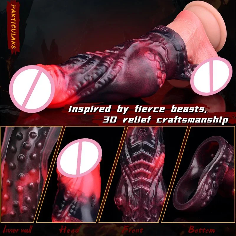 Male Penis Condom with Vibration Function, Effective Penis Length Extension Vibrating Dildo Soft Silicone Material