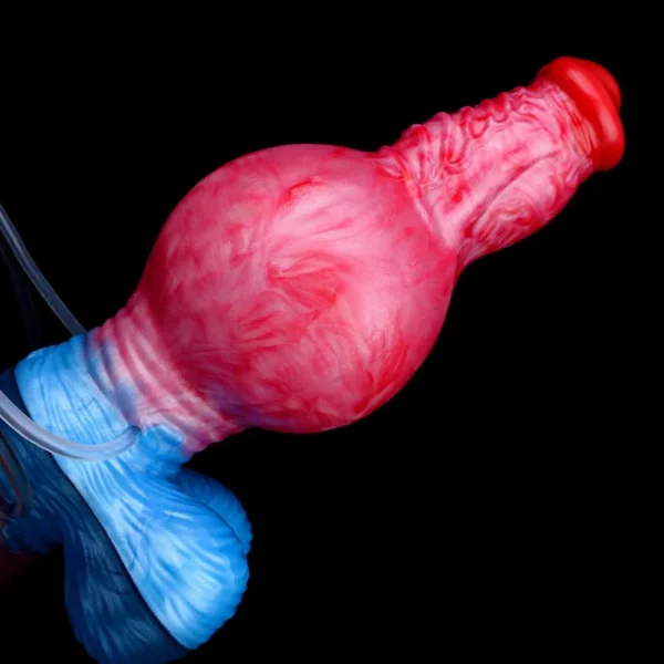 7.8 Inch Silicone Dog Knot Inflatable Squirting Dildo Adult Flirting Orgasm Anal Plug Sex Toy