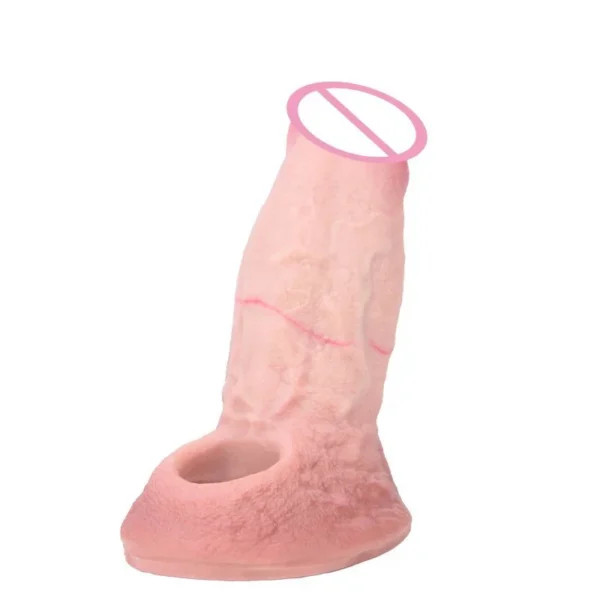 Double Opening Simulation Skin Color Male Penis Extender Safe Soft Silicone Material Two Colors to Choose From Dildo Cover