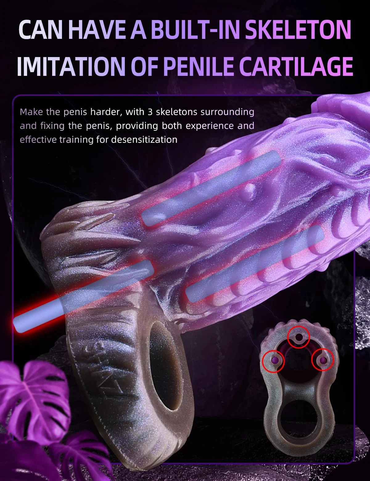Cock Ring Penis Extender Ultra-Soft Penis Enlarger for Couples, Delay Ejaculation Stronger Erection Enhancement