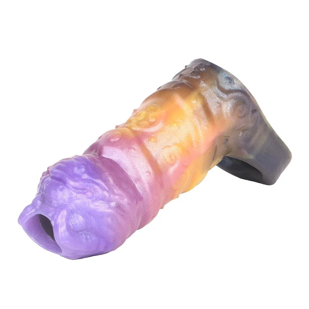 Easy-to-clean Penis Extender From the Male Fantasy Series Effective Sex-enhancing Opening Design Silicone Dildo Sleeve
