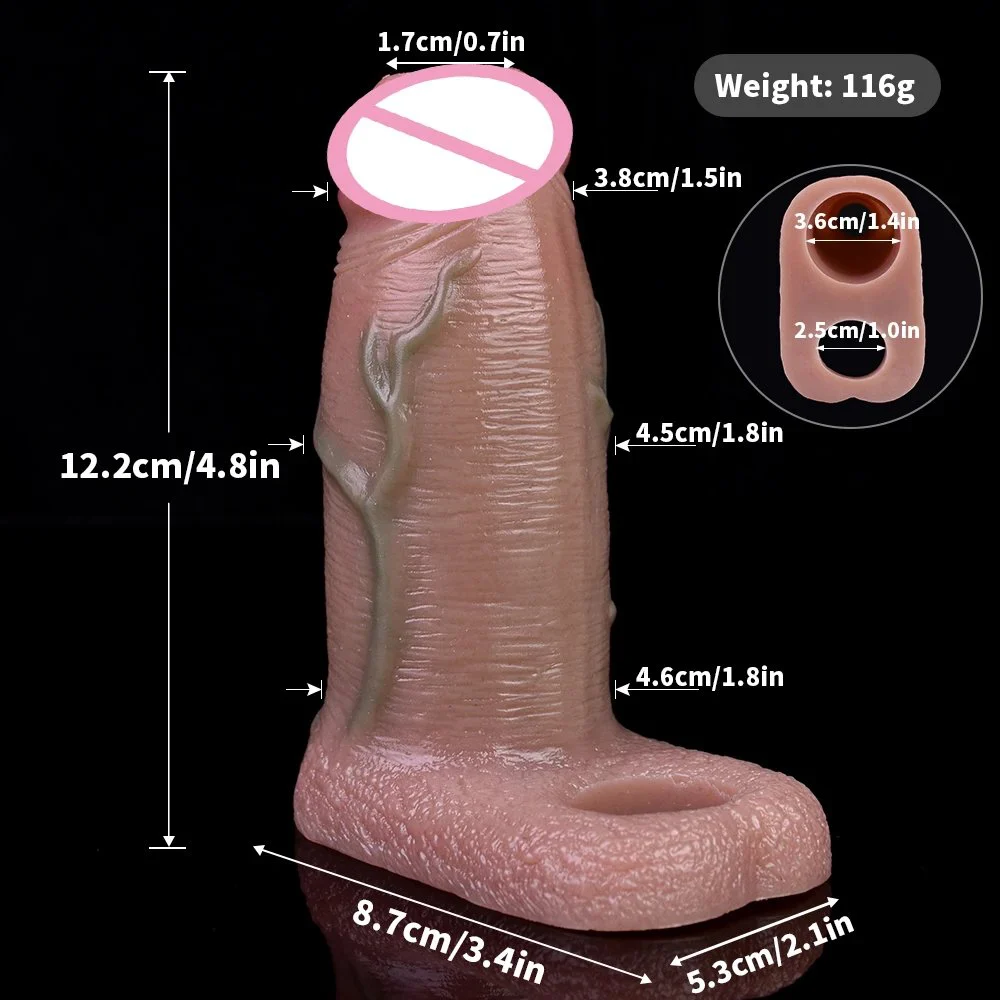 Cock Ring Penis Sleeve Penis Enlargement Delay Ejaculation Penis Ring Erotic Sex Toy for Men Sex Shop Reusable Condom