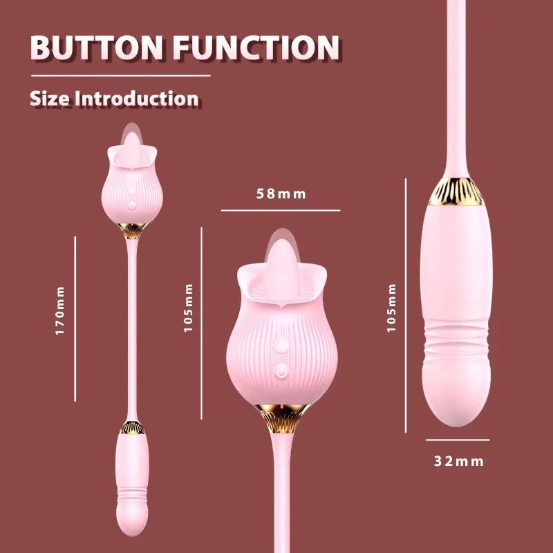 Adult Toys 12 Modes Clitoral Stimulator Tongue Licking Rose Sucking Vibrator for Women