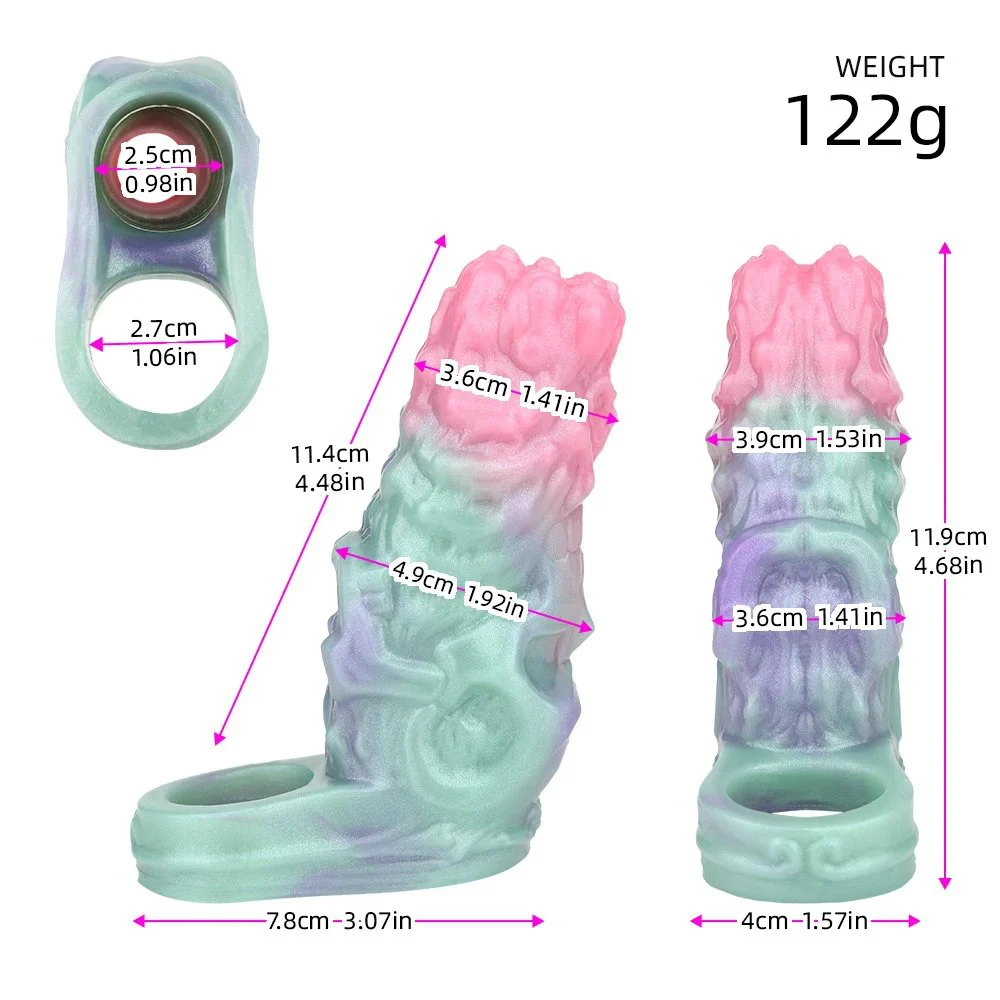 Fantasy Spore Bloom Hollow Penis Monster Cock Sleeve Soft Silicone Galactic Charm Color Sex Toys Dildo Sleeve for Male Sex