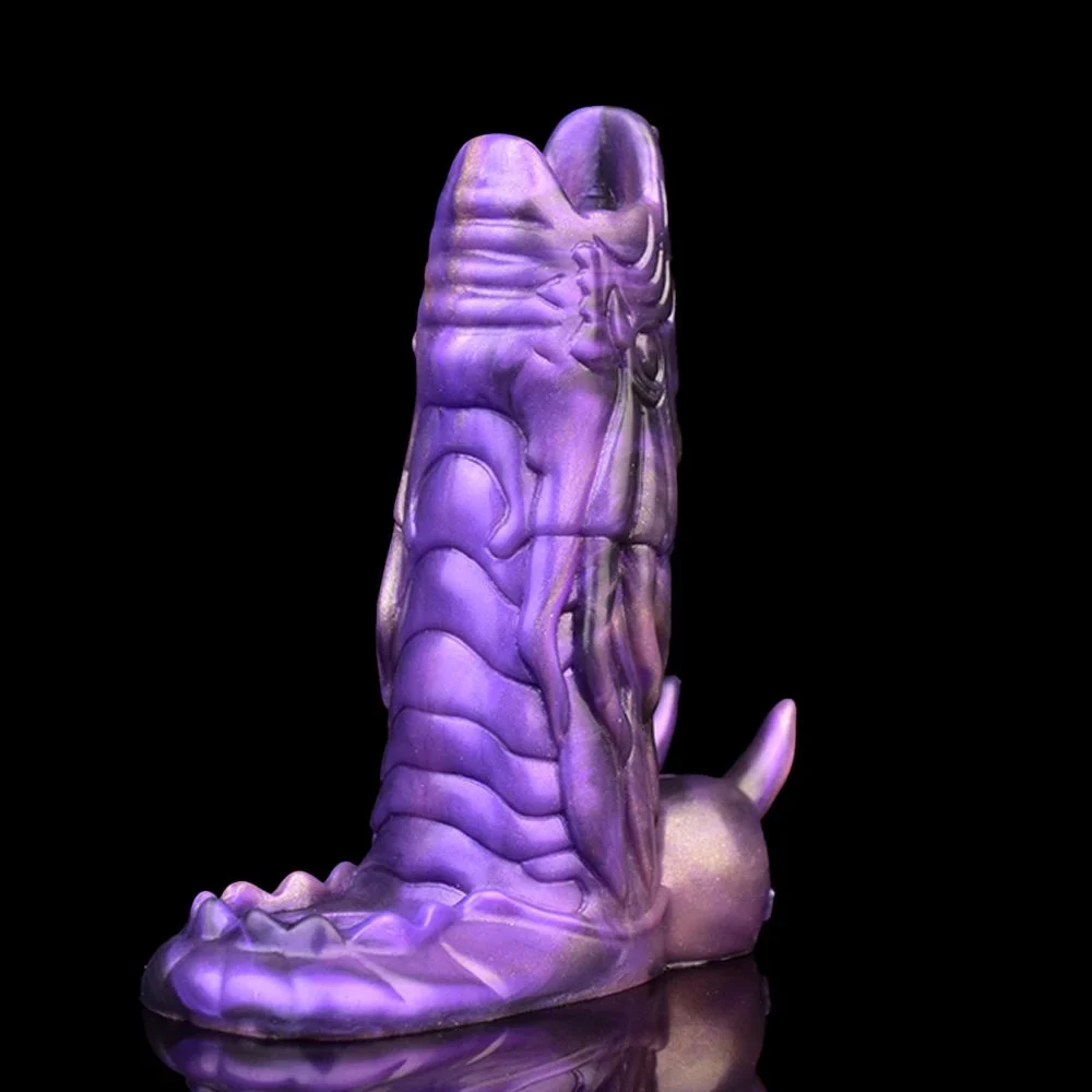 Fiery Dragon Penis Sleeve Extender Reusable Condoms for Penis Sleeve Enlargement Funny Delay Condom