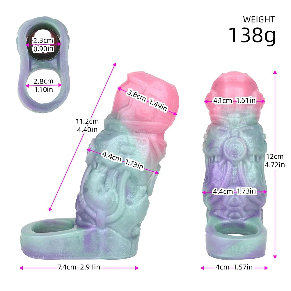 Flesh Shell Nesting Soft and Safe Silicone Material Open Design Penis Extender for Adult Men