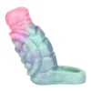 Galactic Charm Open Soft Silicone Penis Enlargement Sleeve Fantasy Monster Dildo Male Penis Extender Sex Toy