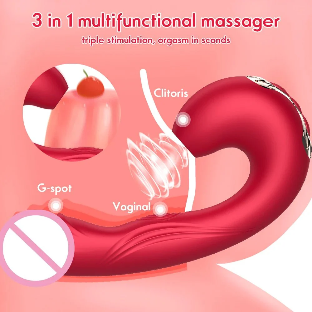 2 in 1Clitoral Stimulation Suction and Vibration Female Massage Masturbator Sex Toy for Women