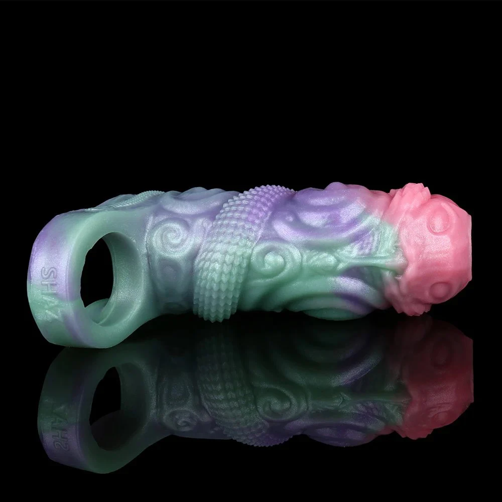 Galactic Charm Lurking Crown Male Penis Extender Effective Enlargement Safe Silicone Opening Design Dildo Cover