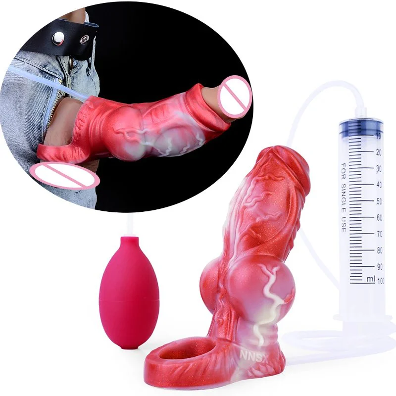Fantasy Penis Sleeve, Penis Sheath, Cock Sleeve, Enlarger Girth Cock Wearable Demon Dick Silicone Adult Sex Toy for Male