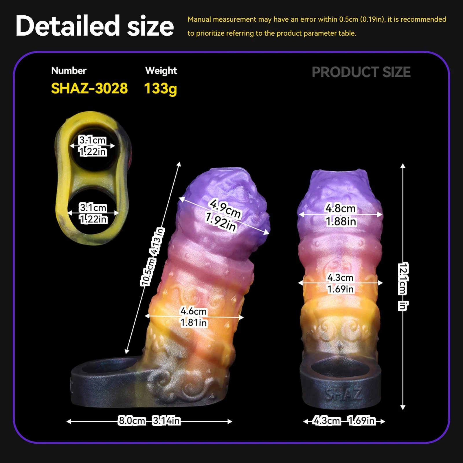 Easy-to-clean Penis Extender From the Male Fantasy Series Effective Sex-enhancing Opening Design Silicone Dildo Sleeve