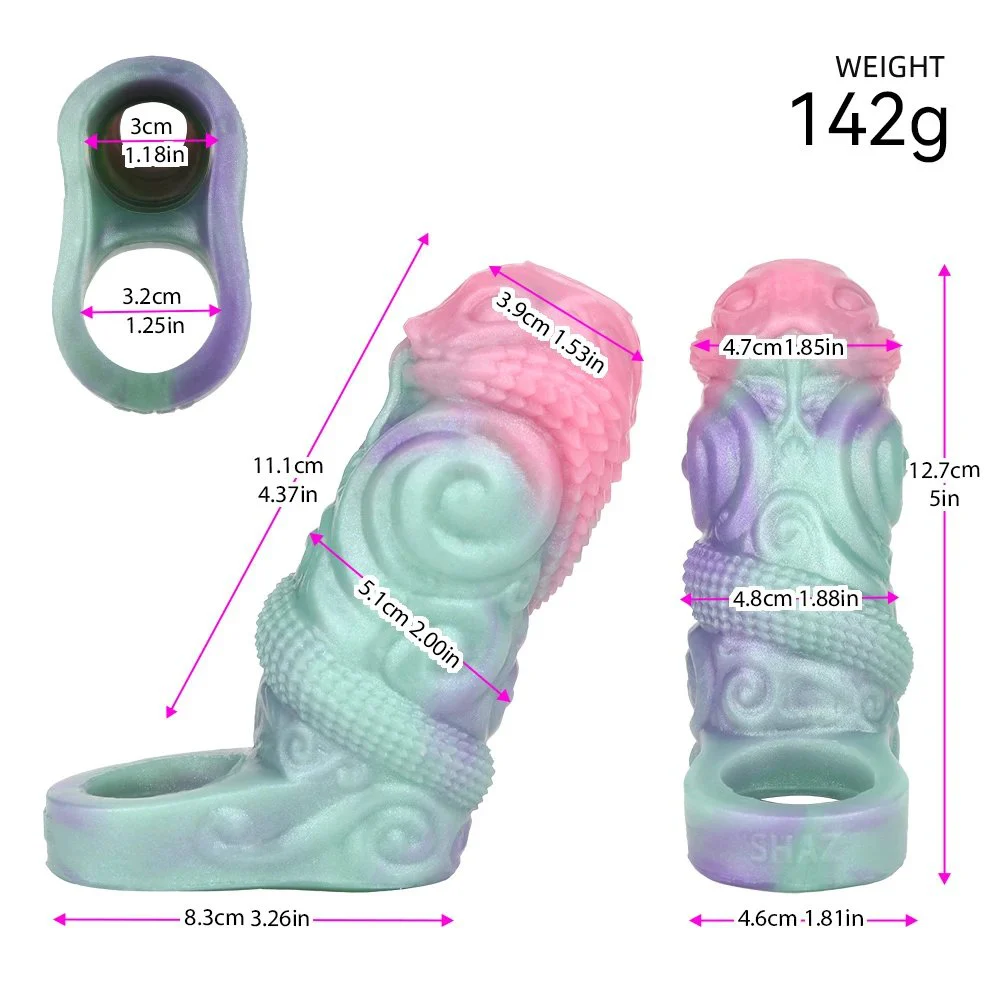 Galactic Charm Lurking Crown Male Penis Extender Effective Enlargement Safe Silicone Opening Design Dildo Cover