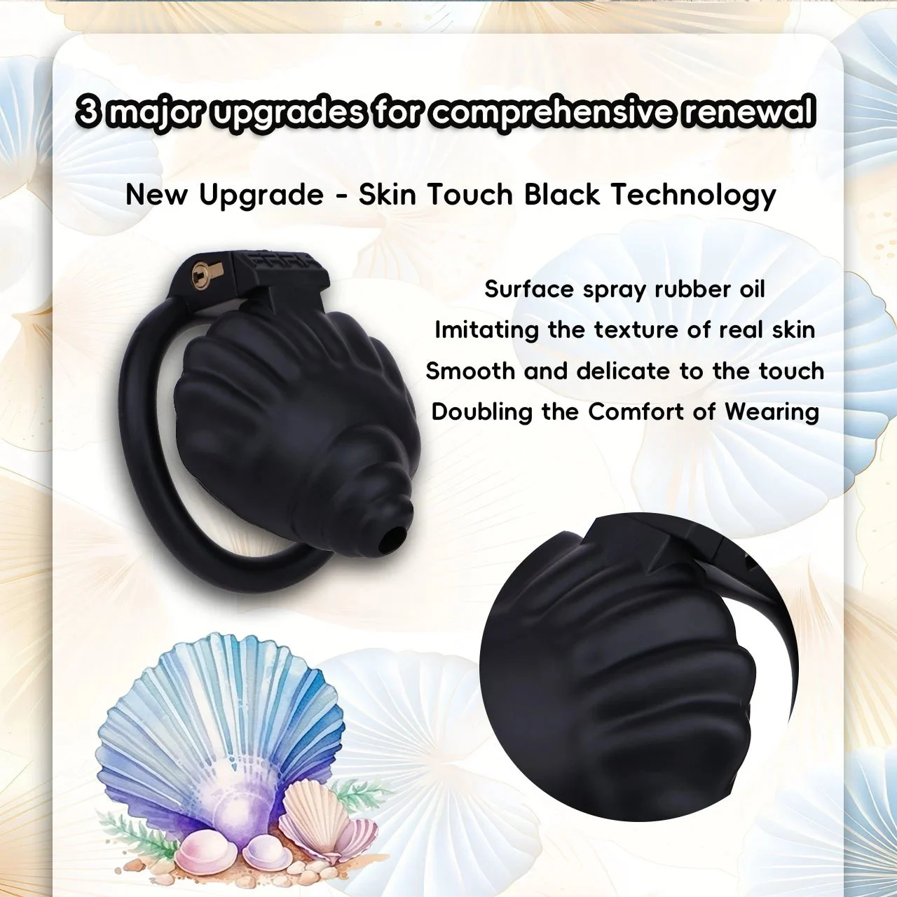 Conch Male Male Chastity Cage Sex Toys Sissies Femboy Cock Cage Device Penis Ring Male With 4 Size Men's Sex Toy