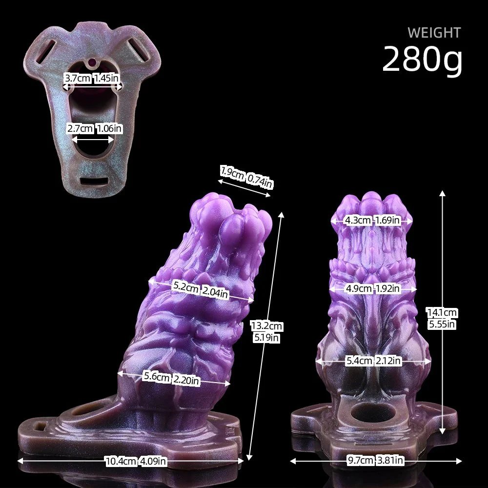 Monster Penis Extender Sleeve with Cock Ring Male Penis Sleeve Enlarger Silicone Adult Sex Toy, Knot Penis Sheath for Men
