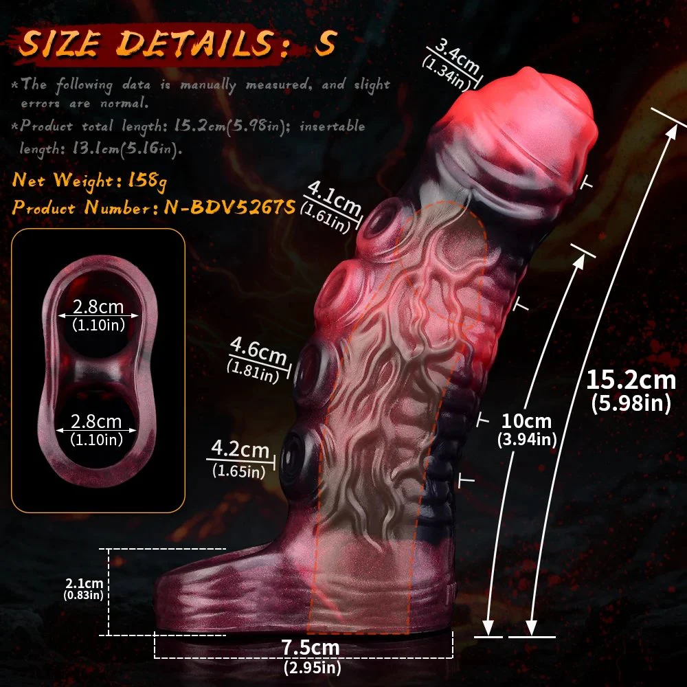 Monster Tentacle Penis Sleeve Cock Sleeve Vibrator Penis Extender Vibrating Cock Ring 10 Modes Remote Control, Enlarger for Men