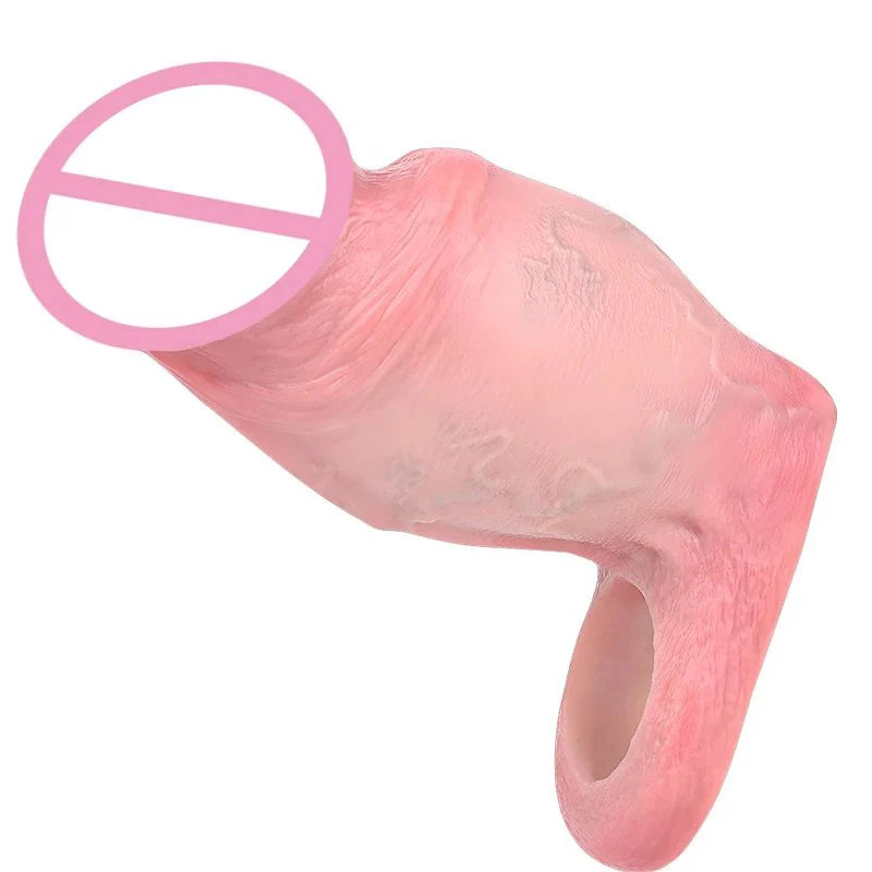 Larger-sized Silicone Penis Sleeve with an Enlarged Penis Opening Design Offering a Realistic and Immersive Experience