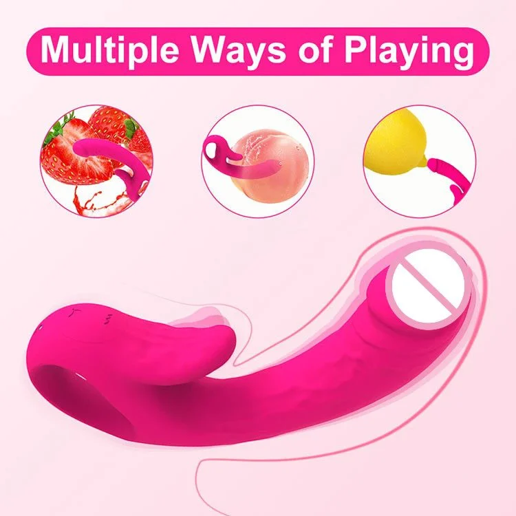 Clitoris Sucking Simulator 2 in 1 Dildo Vibrator Tongue Licking Vibrator for Female Masturbation