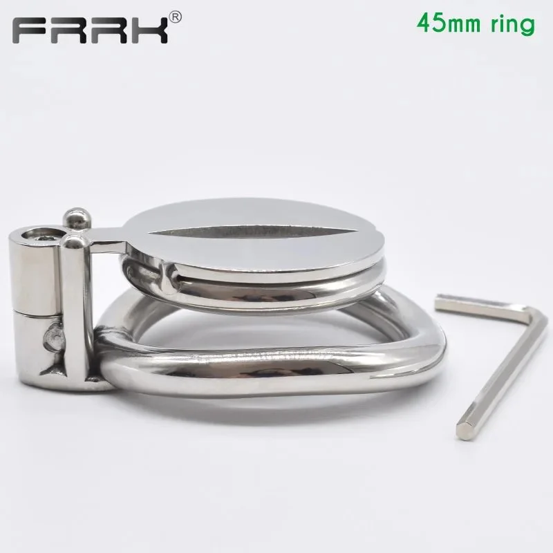 Flat Short Stainless Steel Chastity Lock Curved Ring Lightweight Chastity Device Adult Erotic