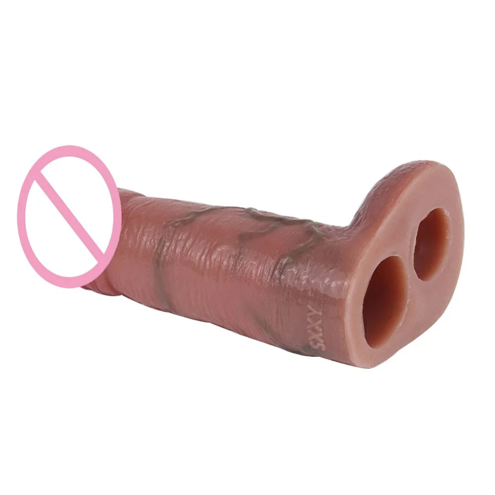 Liquid Silicone Realistic Penis Sleeve Extender Condoms Delay Ejaculation Stimulate Female Orgasm Sex Toy for Men