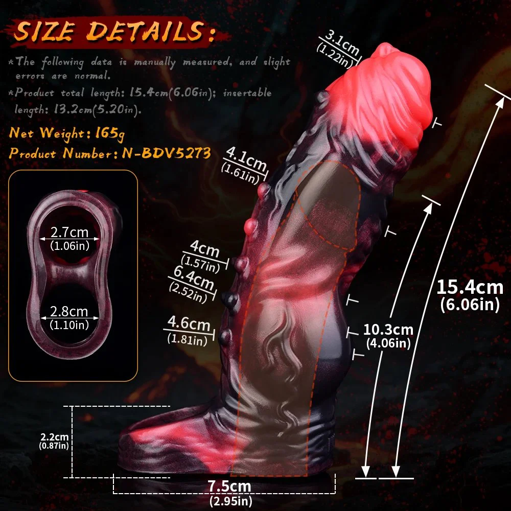 New Big Knot Penis Sleeve Cock Sleeve Vibrator,Reusable Penis Sleeve with Vibrator Penis Ring Cock Enlarger Sex Toy for Men