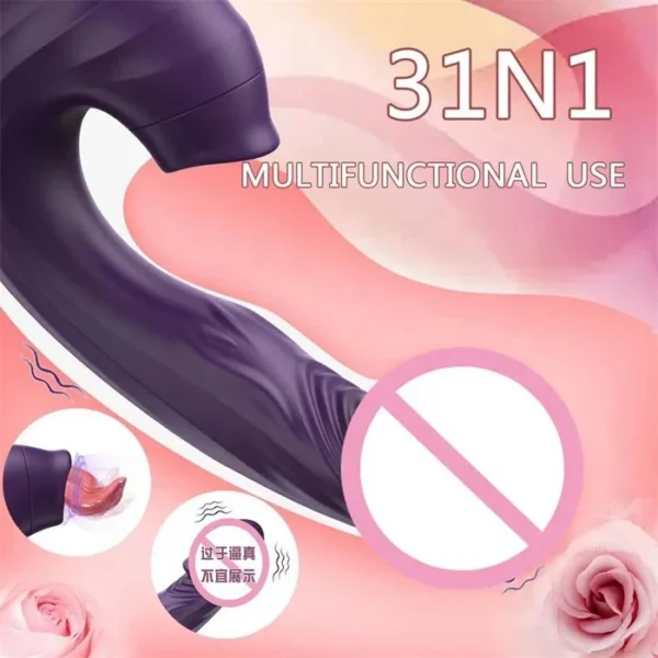 3-in-1 Rabbit G-Spot & Clit Hitting Sucking USB Panty Vibrator USB Powered Sex Products for G-Spot and Vaginal Pleasure