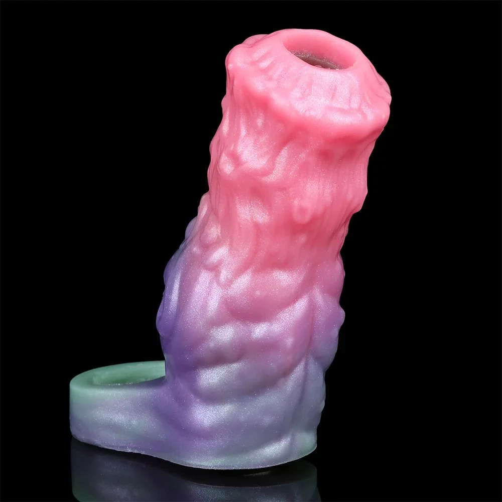 Male Penis Extender Effective Size Enlargement Fantasy Dildo Sleeve Safe Silicone Material Use Opening Designs