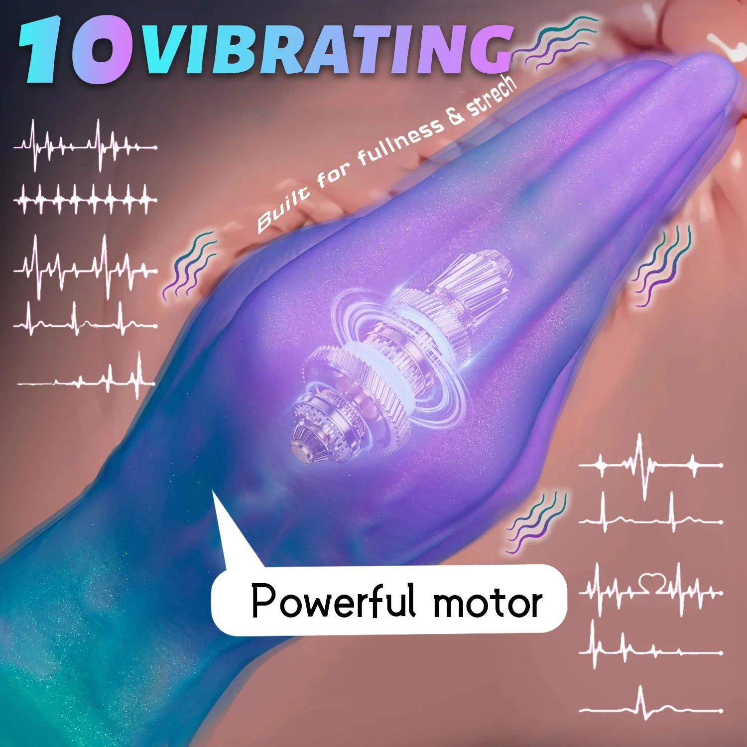 Vibrating Anal Dildo Prostate Massager Large Butt Plug Soft Eco-Friendly Waterproof Silicone 10-frequency Vibration Support