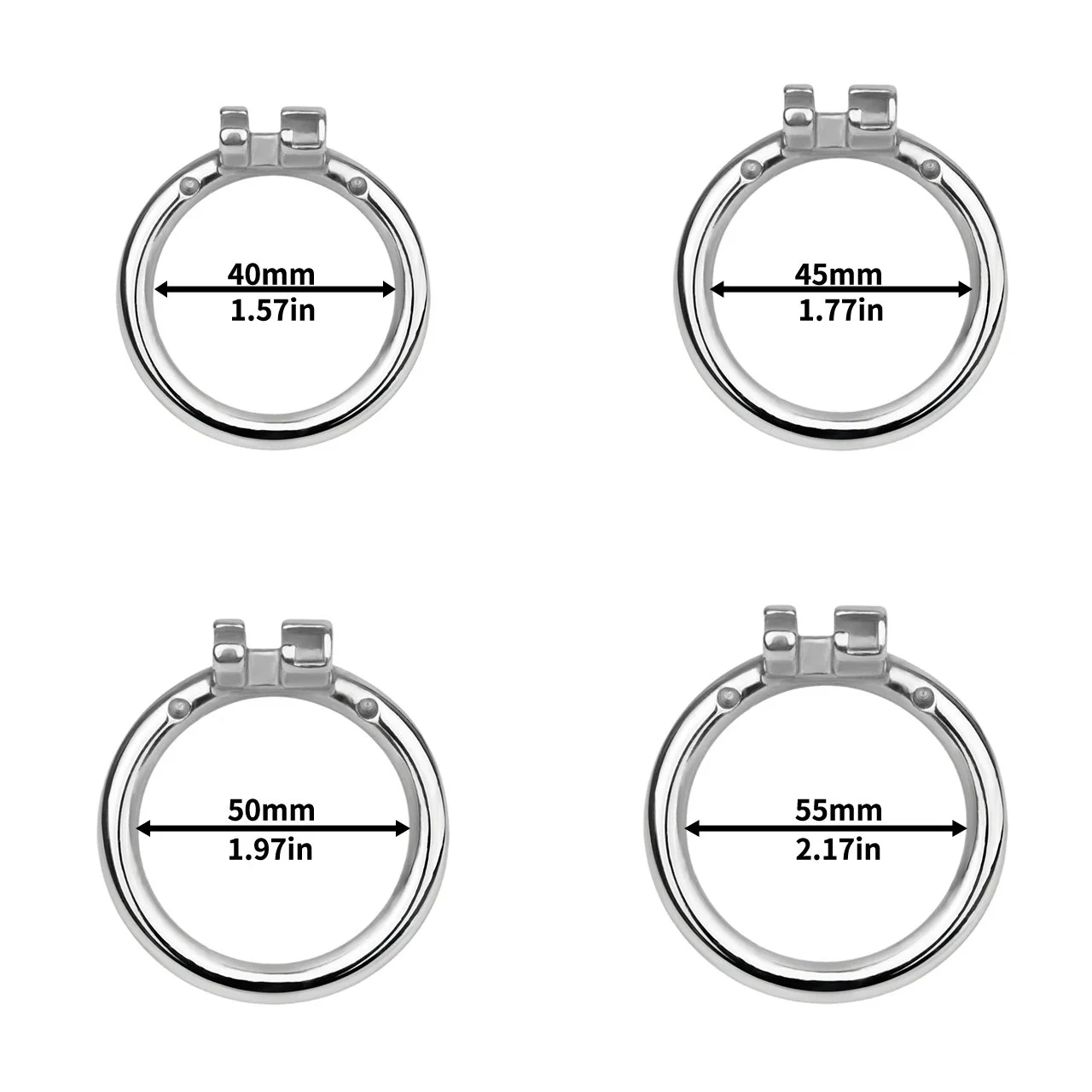 FRRK Stainless Steel Male Penis Cage with Built-in Flat Restraint Chastity Lock Featuring Butterfly-Shaped Catheter Design