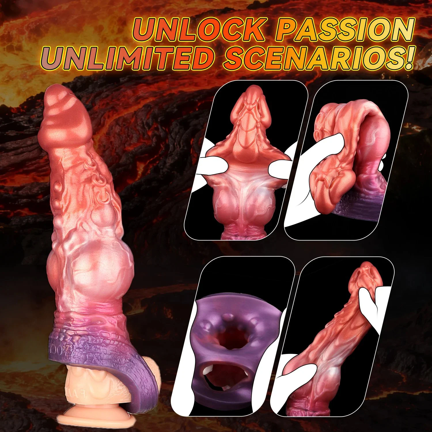 Male Penis Enlargement Sleeve Monster Dragon Penis Silicone Penis Extender Sleeve Couple Sex Toys