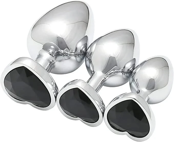 Trainer Extensions 3 Pack Anal Plug Kit Aluminium Alloy Waterproof Butt Toy for Female Anal Sex Toys Men Women Gifts