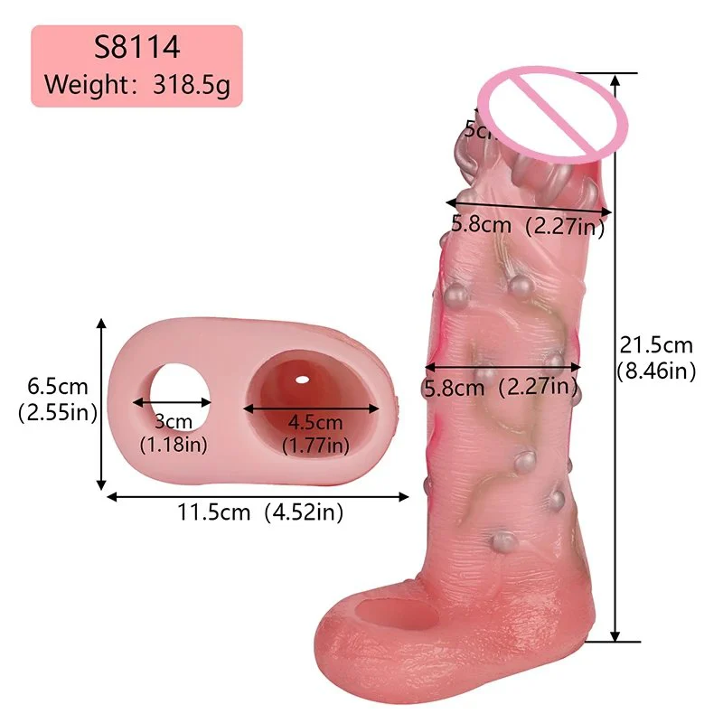 Cock Sleeve for Man,Realistic Sleeves with Thickened Testicle Ring, Sleeve for Enlargement Time Extension, Big Penis Sleeve